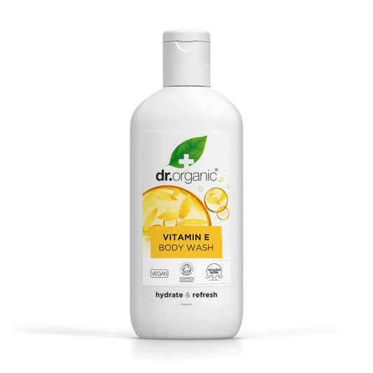 Dr. Organic, Vitamin E Body Wash, Natural, Vegan, Cruelty Free, Paraben & SLS Free, Hydrating, 250ml