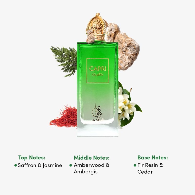 Capri Perfume for Women | Fresh Aromatic Fragrance with Litchi, Jasmine & Turkish Rose - 3.4 oz Eau de Parfum