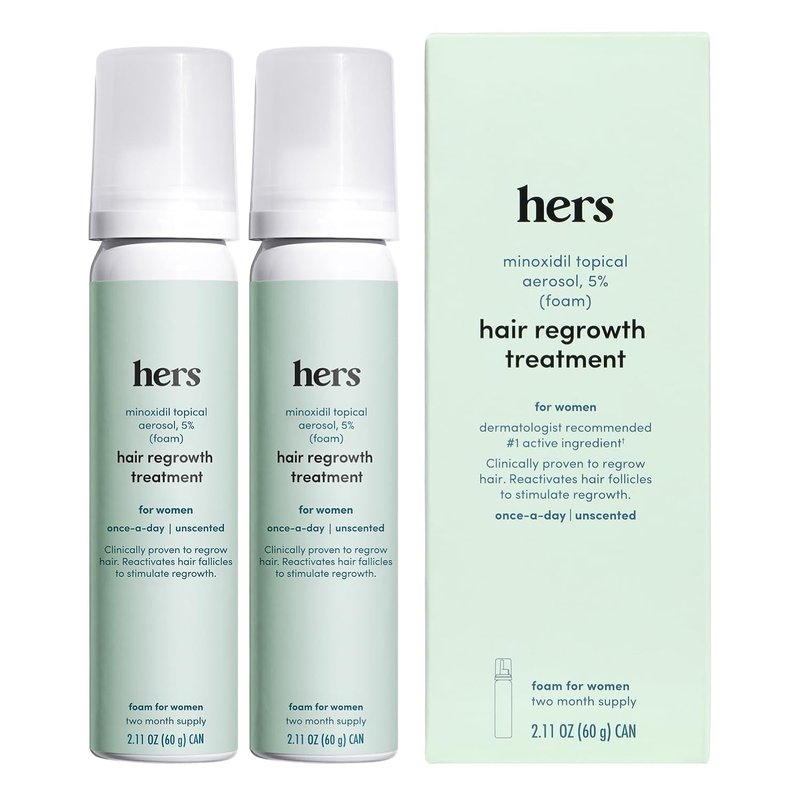 **Hair Regrowth Treatment - Minoxidil 5% Foam for Women - Extra Strength for Thicker, Fuller Hair | Unscented, 2 Pack**