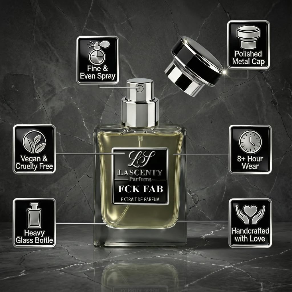 LaScenty FCK FAB Inspired by F. Fabulous, Leather Vanilla Tonka Perfume and Cologne for Men and Women, Long Lasting Intense Fragrance with Strong High Projection, 50 ml EDP