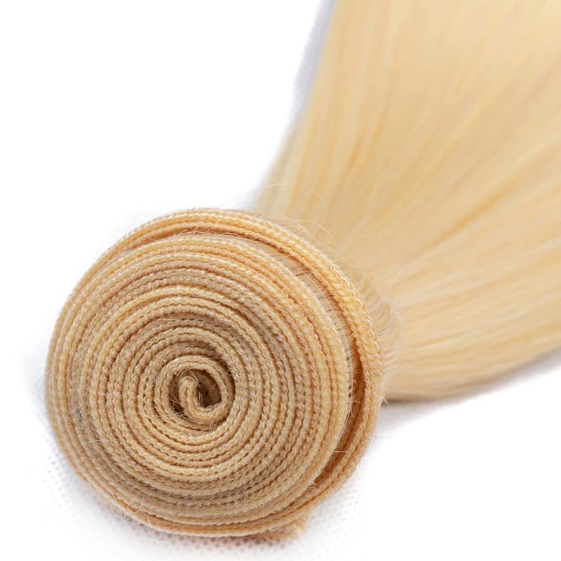 #613 Blonde Bundles Straight Bundles Human Hair 22 24 26 Inch Unprocessed Brazilian Virgin Weave Hairs Honey Blonde 3 Bundle 50 Gram Per Bundle Human Hair Extensions