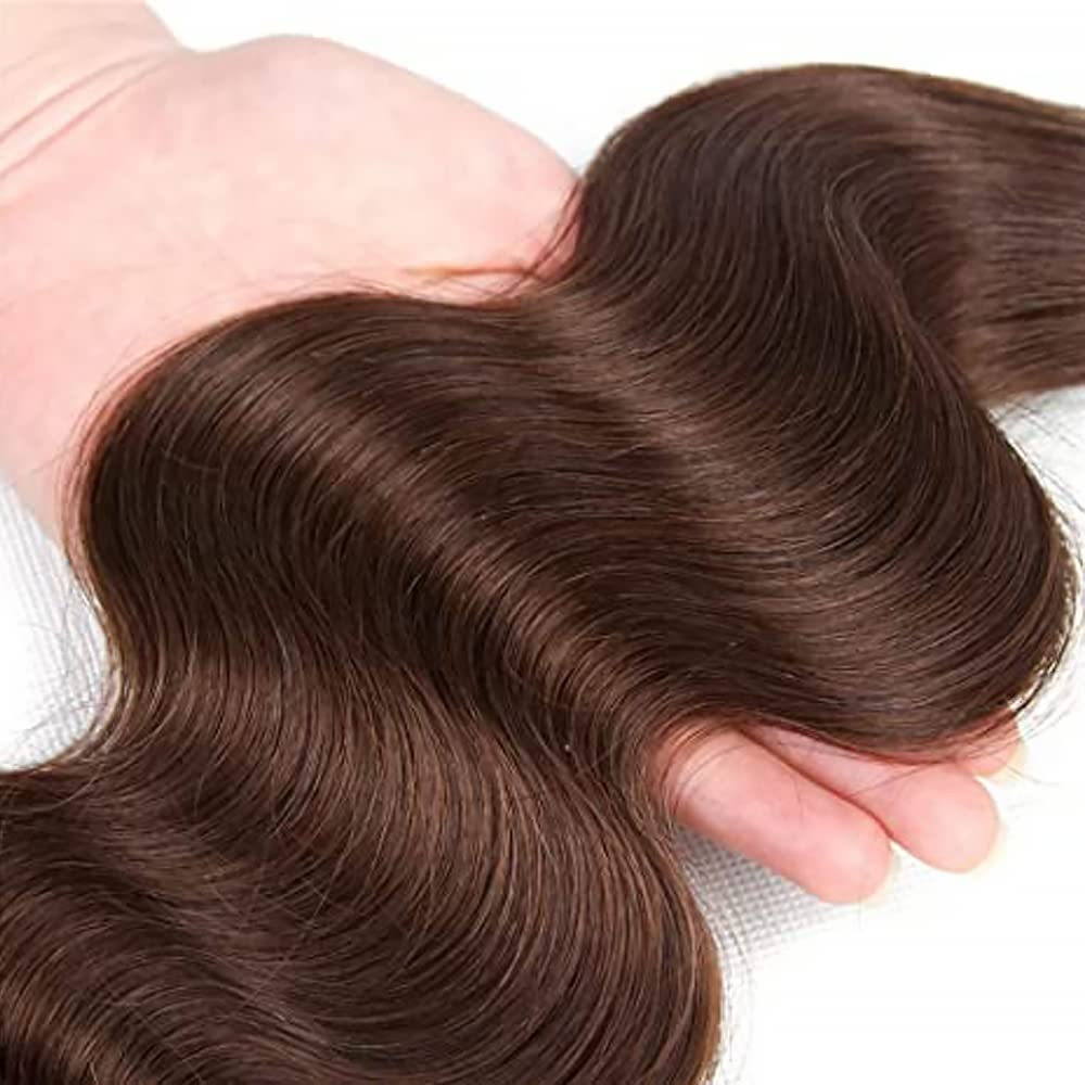 Body Wave Human Hair Bundles - Chocolate Brown Color #4 | 3 Bundles, 10 Inch Length