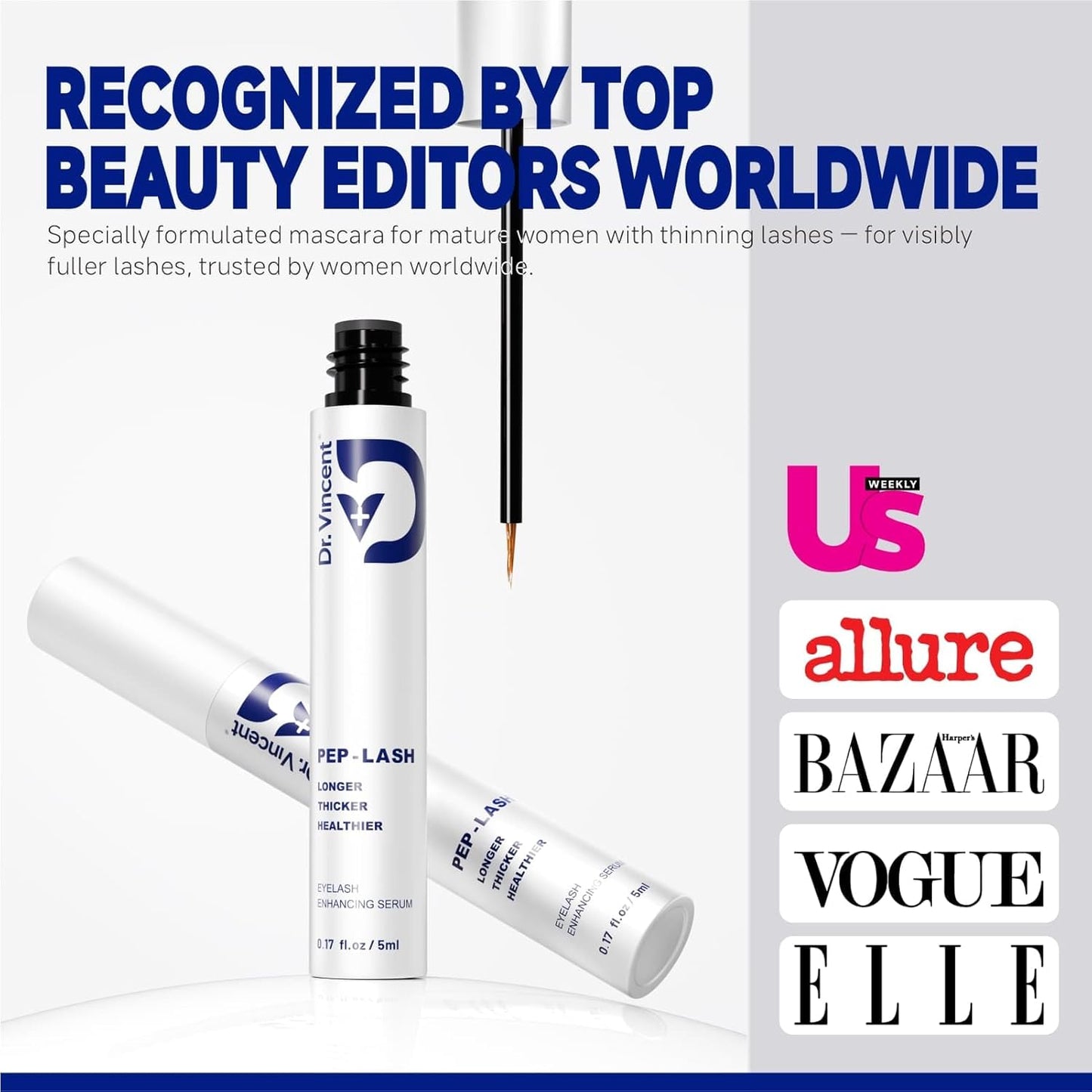 Eyelash Growth Serum - Advanced Peptide Formula for Fuller, Thicker Lashes | Vegan & Cruelty-Free (5mL)