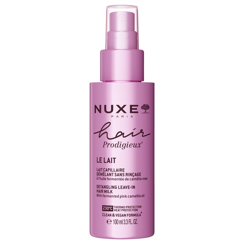 Nuxe Hair Prodigieux Detangling & Heat Protectant Leave-In Spray. 446°F Heat Protection, Adds Shine. Vegan & Silicone-Free, 3.3 Fl Oz