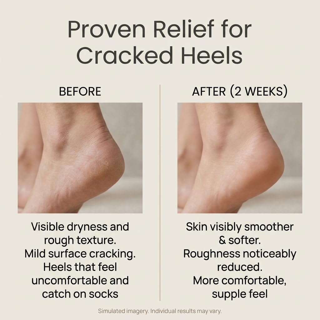 SEACRET Dead Sea Foot Cream - Deep Moisture Heel Repair with Tea Tree Oil, Shea & Cocoa Butter, Rapid Absorption Formula for Dry, Cracked Skin, Hypoallergenic, Paraben-Free & Vegan, 3.4 Fl Oz / 100 ml