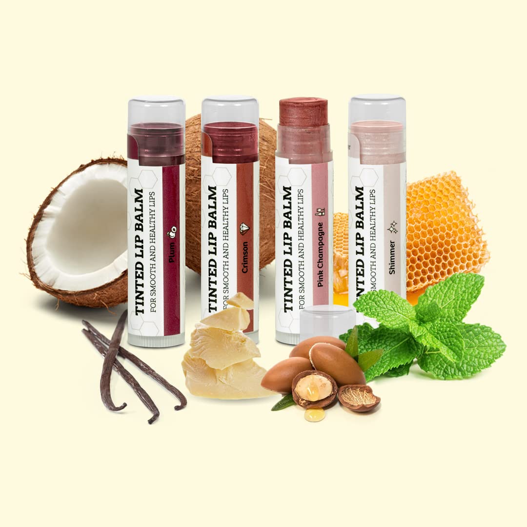 Earth's Daughter Tinted Lip Balm - Moisturizing Beeswax & Coconut Oil | 4 Assorted Colors