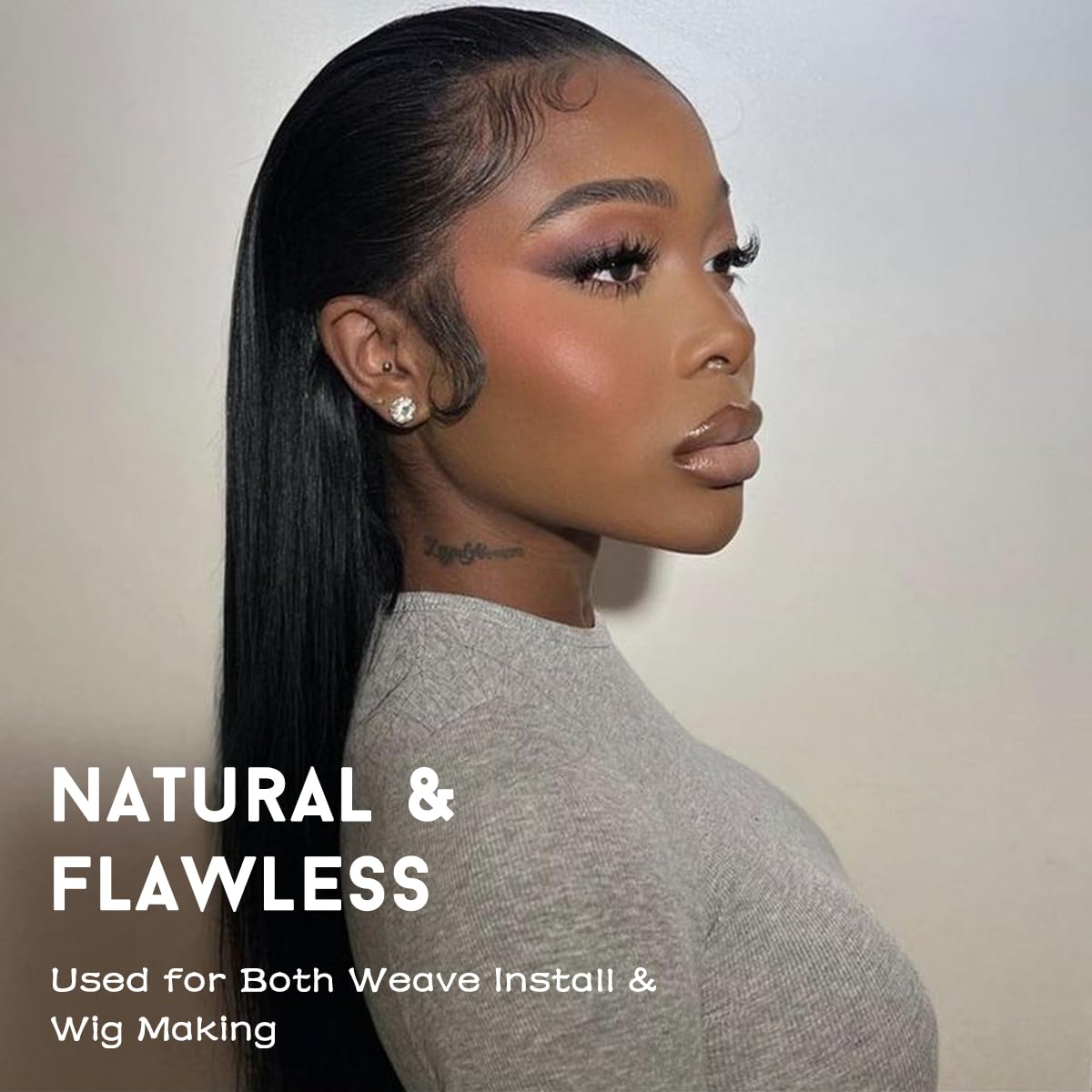 Anknia Skinlike 2x6 HD Lace Closure Straight Virgin Remy Human Hair Lace Frontal Closure Pre Plucked Natural Hairline Natural Black (2x6 HD Lace Closure-Straight, 14 Inch)