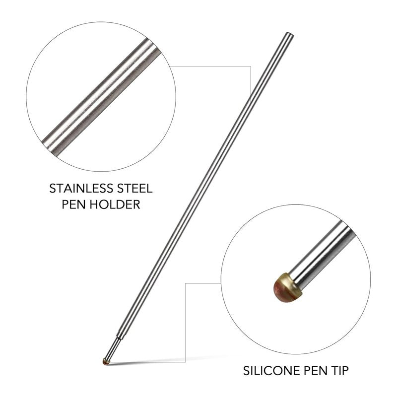 Tattoo Pen Set - Skin Safe Markers with 20 Ink Cartridges & Black Aluminum Holder | Perfect for Precise Stencil Marking
