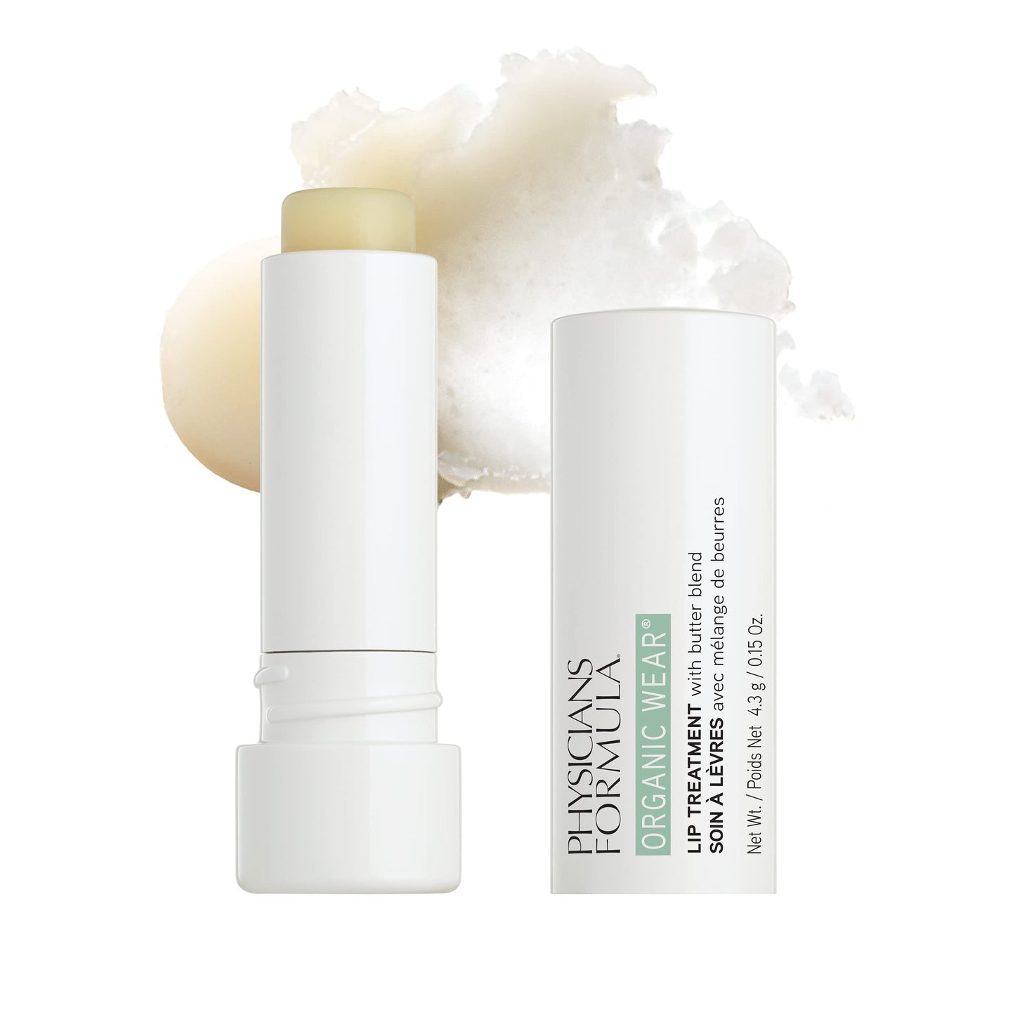 Physicians Formula Organic Wear Lip Balm Treatment, Ultra-Nourishing Shea Butter & Coconut Oil Infused, Hydrating & Conditioning for Smooth, Supple Lips, Cruelty Free