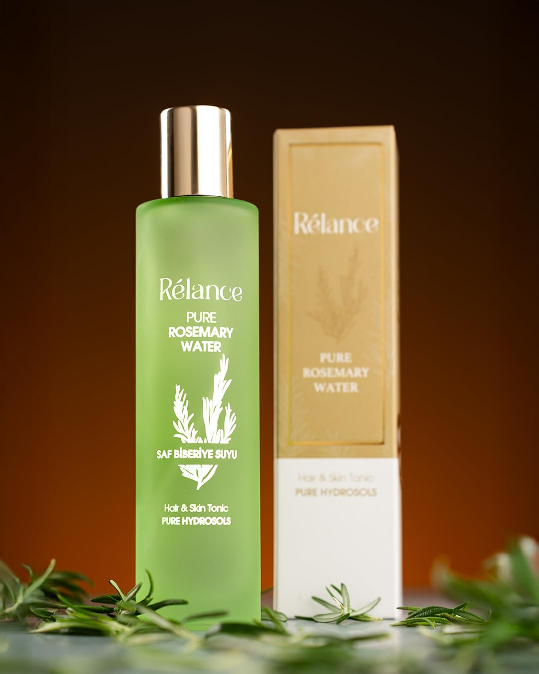 Relance Pure Rosemary Water Hair and Skin Tonic, Hydrosol Spray, Green, 100ml, GMP and ISO Certified