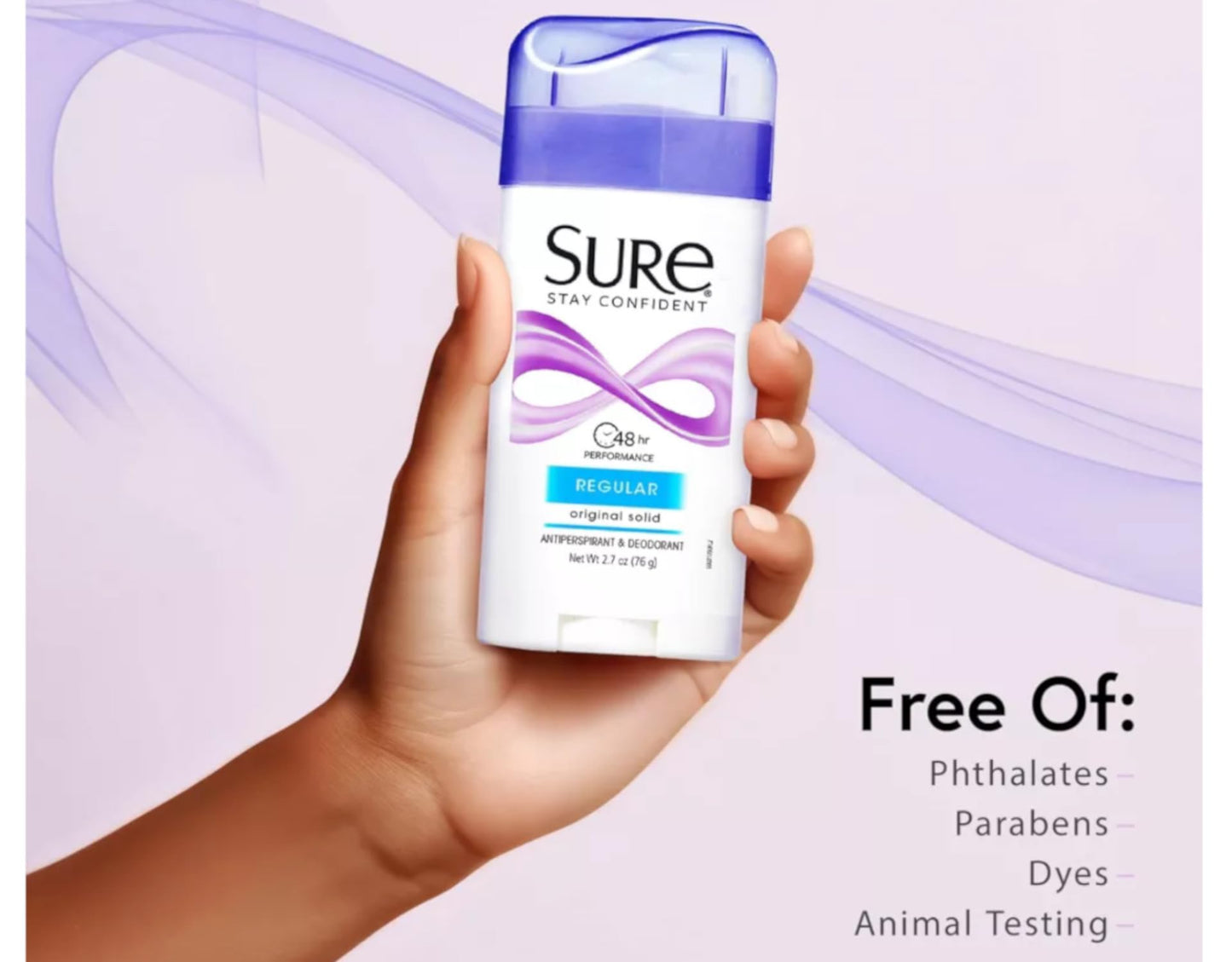 Sure Regular Original Solid Antiperspirant & Deodorant 2.7 Ounces (Pack of 12)