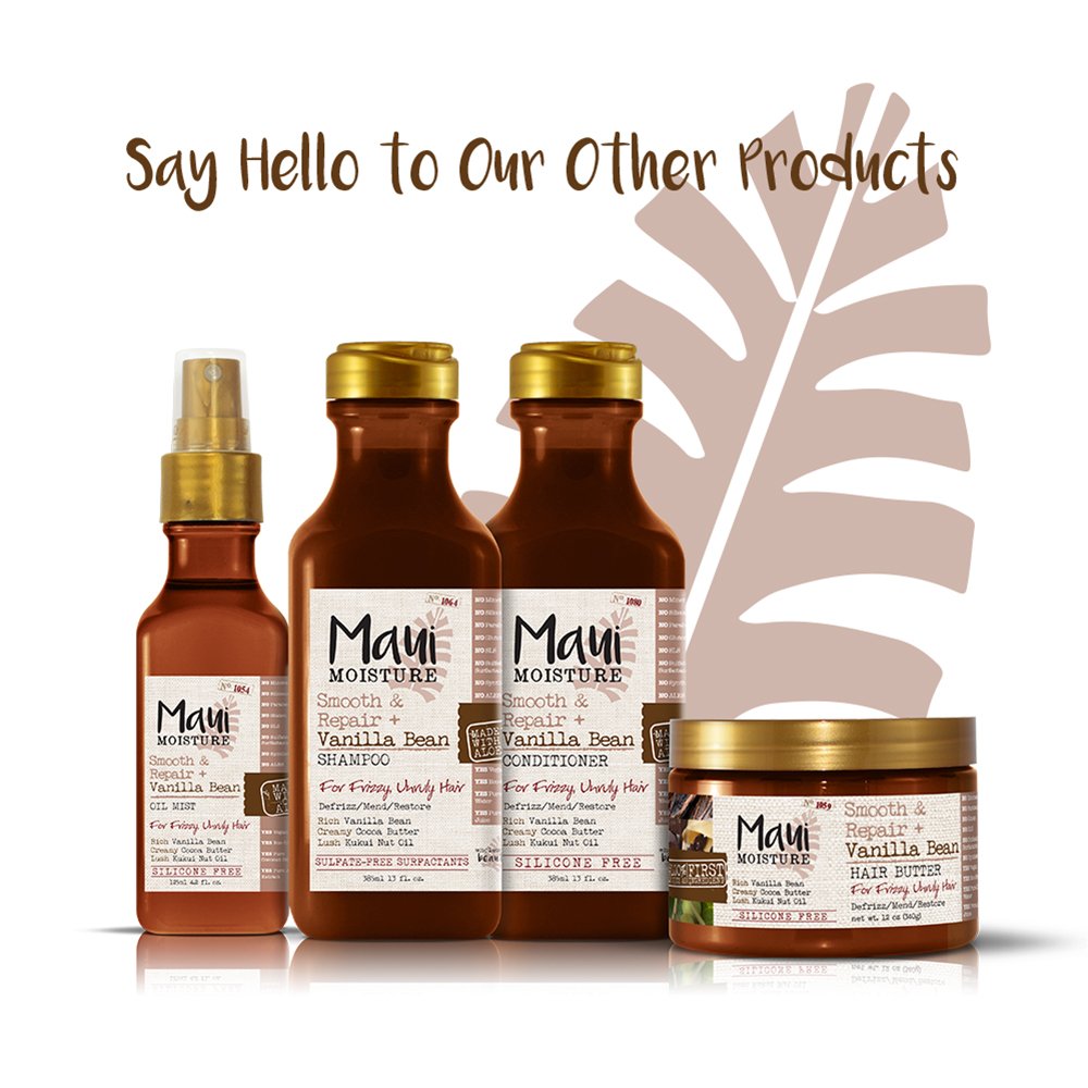 Maui Moisture Smooth & Repair Anti-Frizz Curl Shampoo, vanilla bean 13 Fl Oz