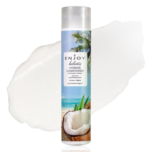 Enjoy Holistic Hydrate Conditioner - Protein-Infused Nourishing Treatment for Damaged Hair - Softens & Detangles - Sulfate & Paraben Free - Bergamot & Toasted Coconut Scent - 10.1 Fl Oz