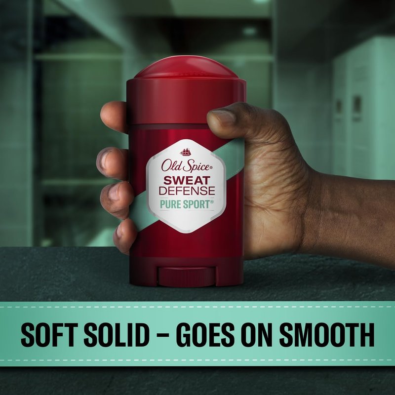 Old Spice Anti-Perspirant - Pure Sport+ Soft Solid | 2.6 Oz, Pack of 6