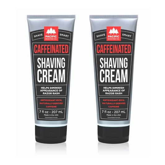 Pacific Shaving Company Men's Caffeinated Shaving Cream, 7 Oz (2 Pack)