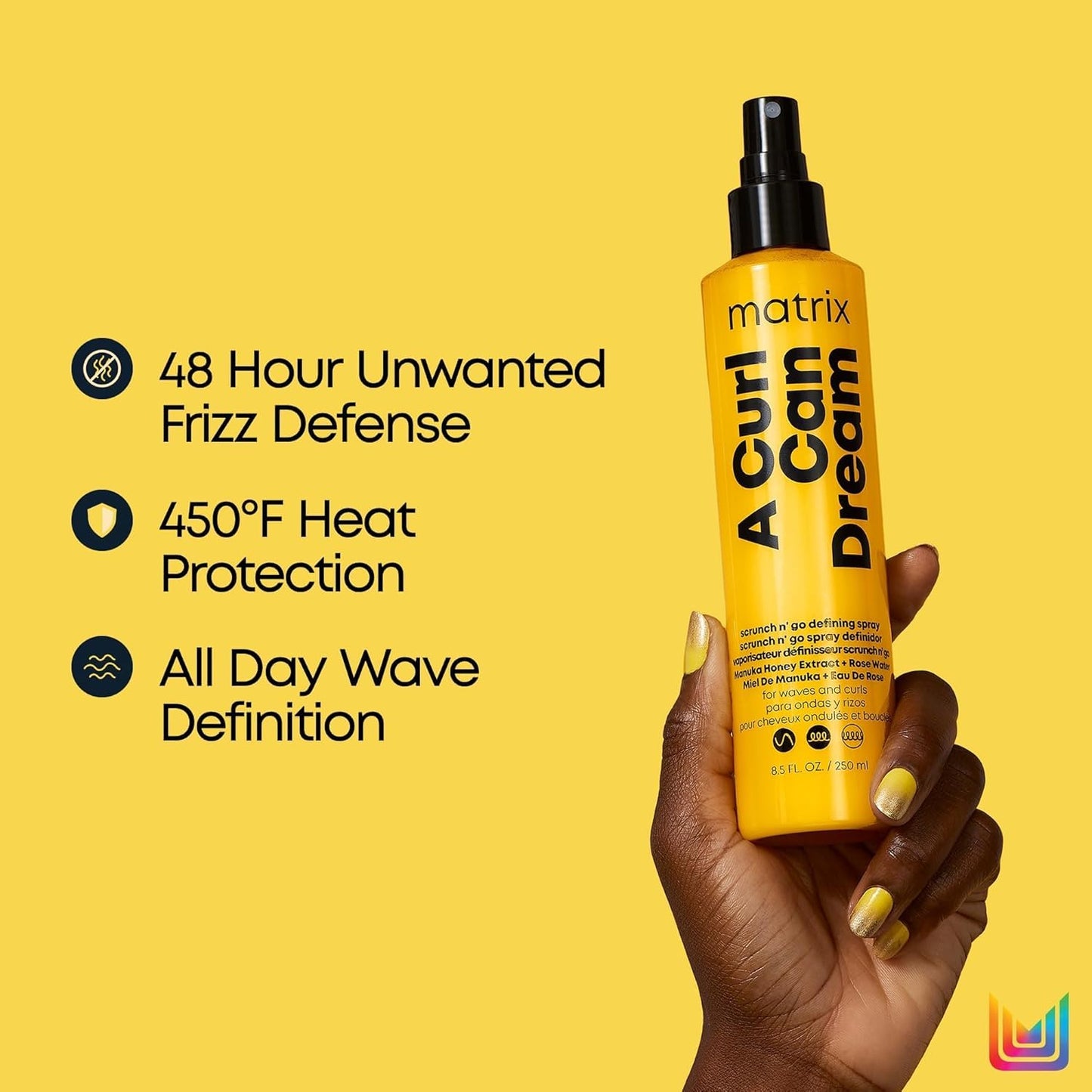 MATRIX A Curl Can Dream Weightless Moisture Shampoo, Conditioner and Spray Set | For Wavy Hair | All Day Frizz Control | With Manuka Honey Extract and Rose Water | Silicone Free | Luxury