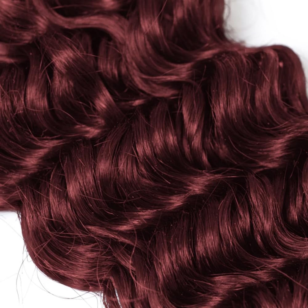 #33 Reddish Brown Bundles Human Hair Deep Wave 3 Bundles 14 16 18 Inch Unprocessed Brazilian Virgin Remy Copper Red Deep Wave Bundle Human Hair Extensions For Black Women