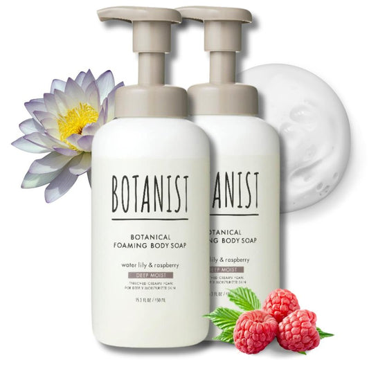 Botanist Shea Butter Body Wash for Women & Men, Hydrating Body Wash for Sensitive Skin with Botanical Herbs from Japan, Sulfate & Paraben Free Foaming BODY WASH 30.4 Fl Oz WATER LILY & RASPBERRY