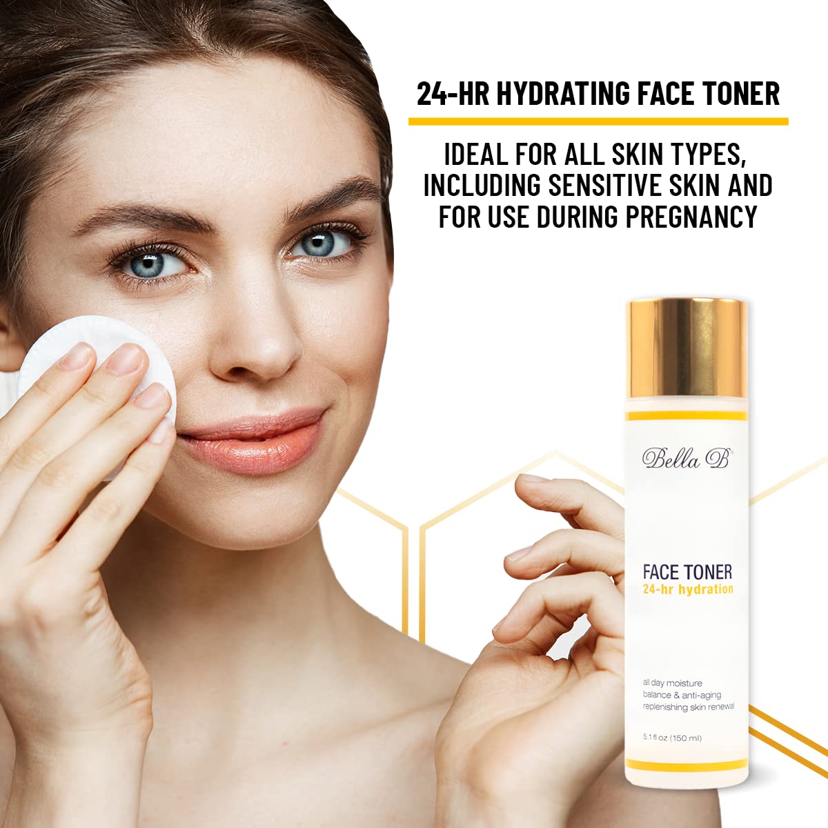 BELLA B Pregnancy Safe Face Toner | 24hr Hydrating Natural Face Toner for Women | Anti-Aging Pregnancy Facial Moisturizer Safe for All Skin Types | Paraben & Fragrance Free | 5.1oz