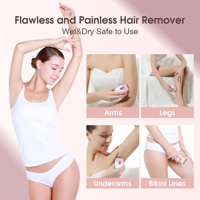 TOUCHBeauty Electric Shaver for Women, Painless Bikini Trimmer with 3-Blade System, Wet/Dry Cordless Foil Razor for Facial, Leg, Underarm & Body Hair, Battery-Powered, Gifts for Women, Pink