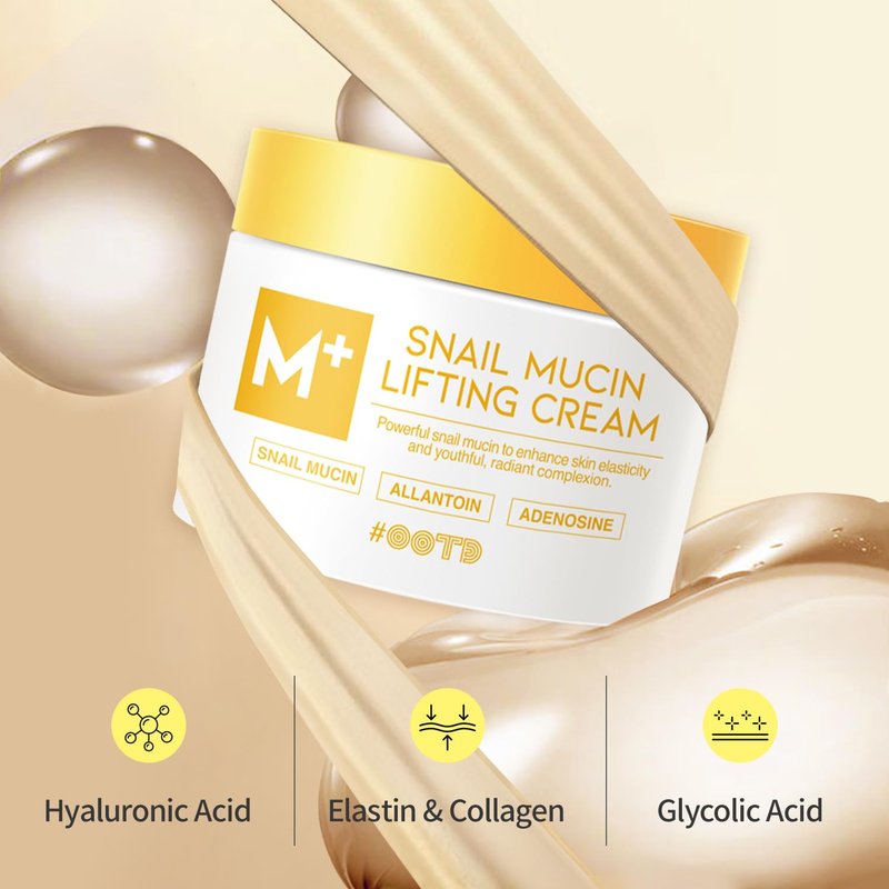 #OOTD Snail Mucin Moisturizer Cream for Face and Neck, Firming & Deep Hydrating Facial Cream, Smoothing Korean Skincare for Glass Skin (3.38 Fl Oz)