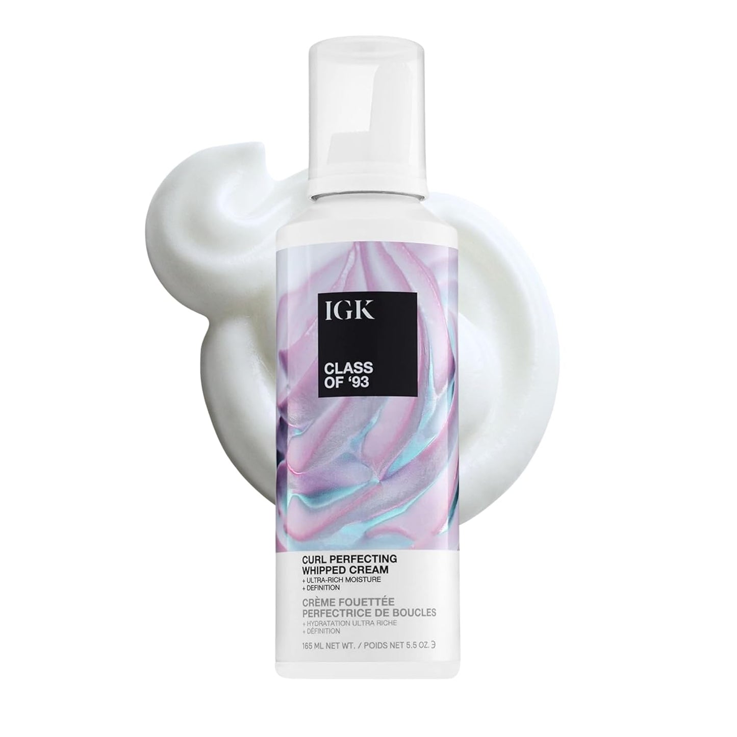 IGK Curl Cream | Whipped Leave-In Conditioner for Curly, Wavy & Coily Hair - 10 Butters & Oils, Vegan, 5.5 Oz