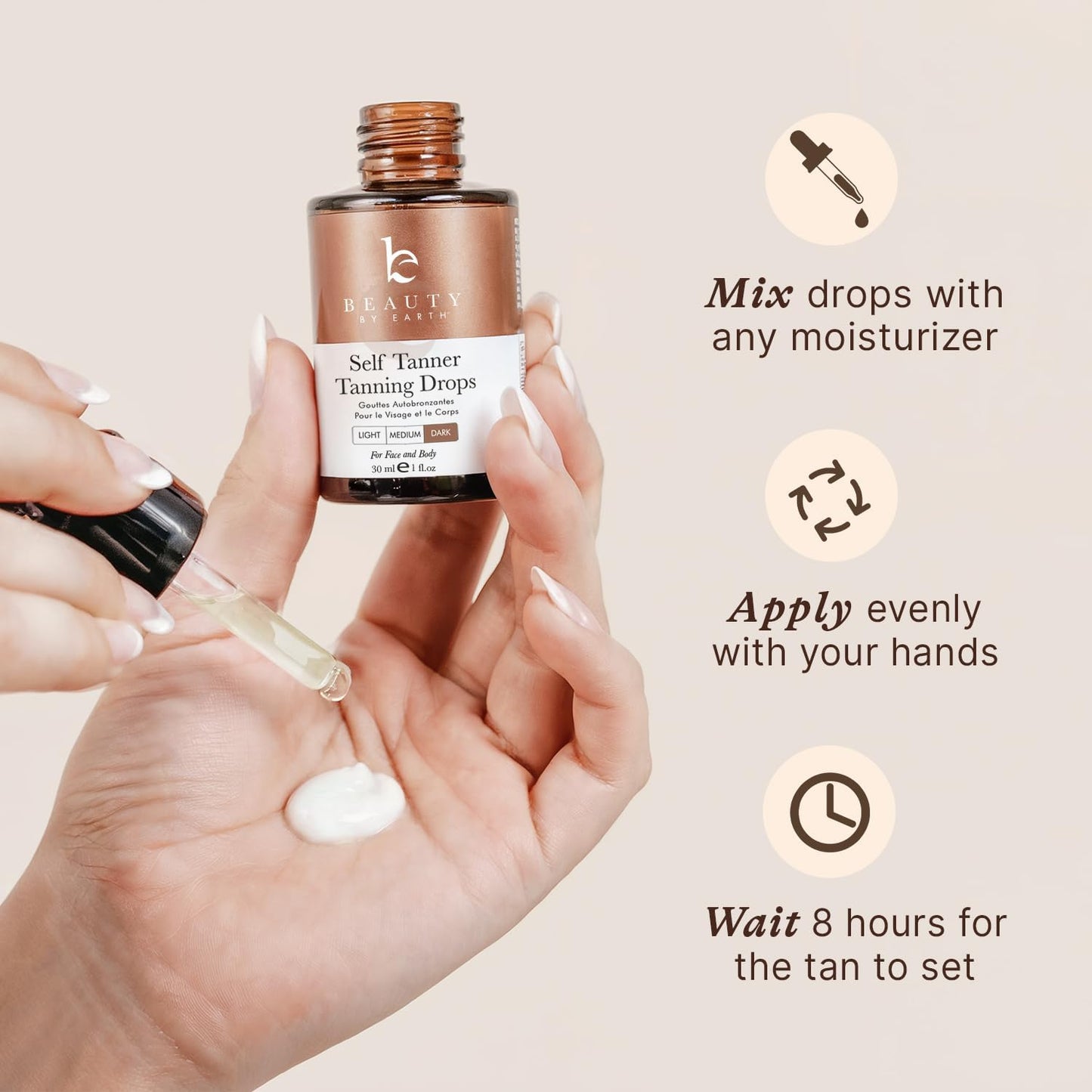 Self Tanning Drops - Face Self Tanner Drops Medium Color - Bronzer Drops - Self Tanner for Face - Self Tanner Face Tanner - Face Tanning Drops to Add to Moisturizer - Face Tan Drops - Bronzing Drops (1 Fl Oz (Pack of 1), Medium)