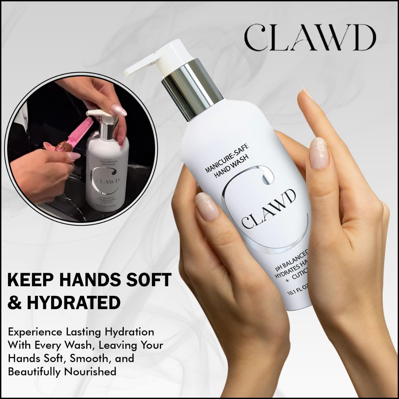 Antibacterial Hand Soap for Women - Gentle Manicure-Safe Hand Wash with Moisturizing Formula - Ideal for Maintaining Manicures, Premium Hand Soaps for Soft and Clean Hands | 300ml/10.14floz