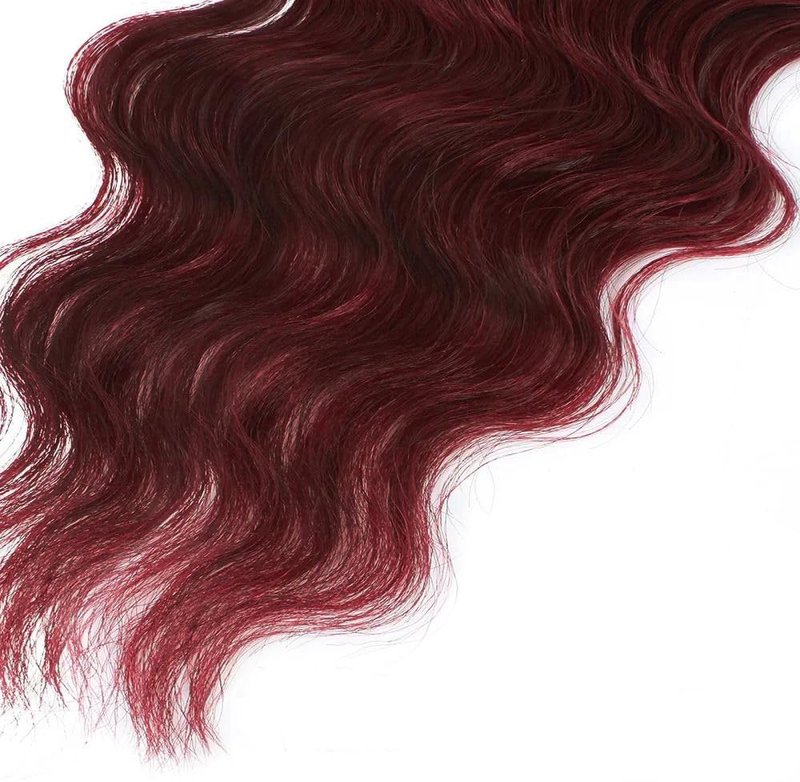 Burgundy Bundles Human Hair Ombre Deep Wave Human Hair Bundles 1B99J Red Bundle 12 14 16 Inch Burgundy Loose Deep Wave Bundle Unprocessed Brazilian Hair Extensions 300G