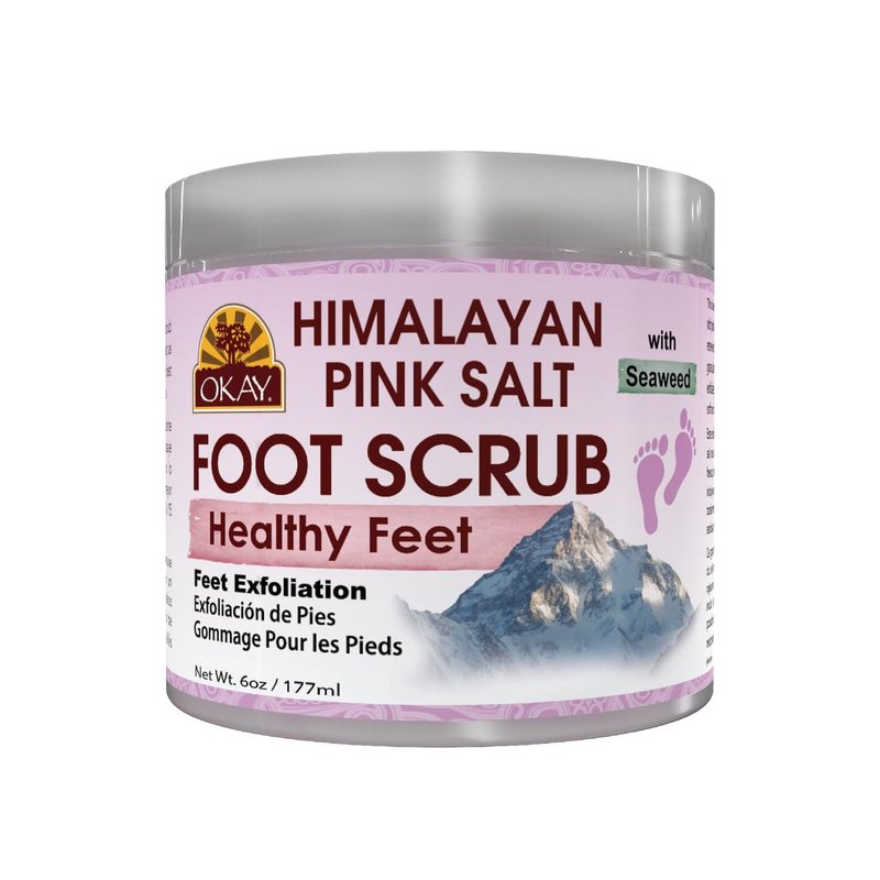 Himalayan Pink Salt Foot Scrub - Natural Exfoliating Scrub for Feet, Hands & Face | Vegan, 6 oz Jar