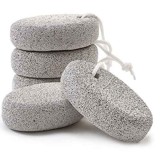Natural Foot Pumice Stone for Feet, Borogo 5-Pack Lava Pedicure Tools Hard Skin Callus Remover for Feet and Hands - Natural Foot File Exfoliation to Remove Dead Skin, Heels, Elbows, Hands