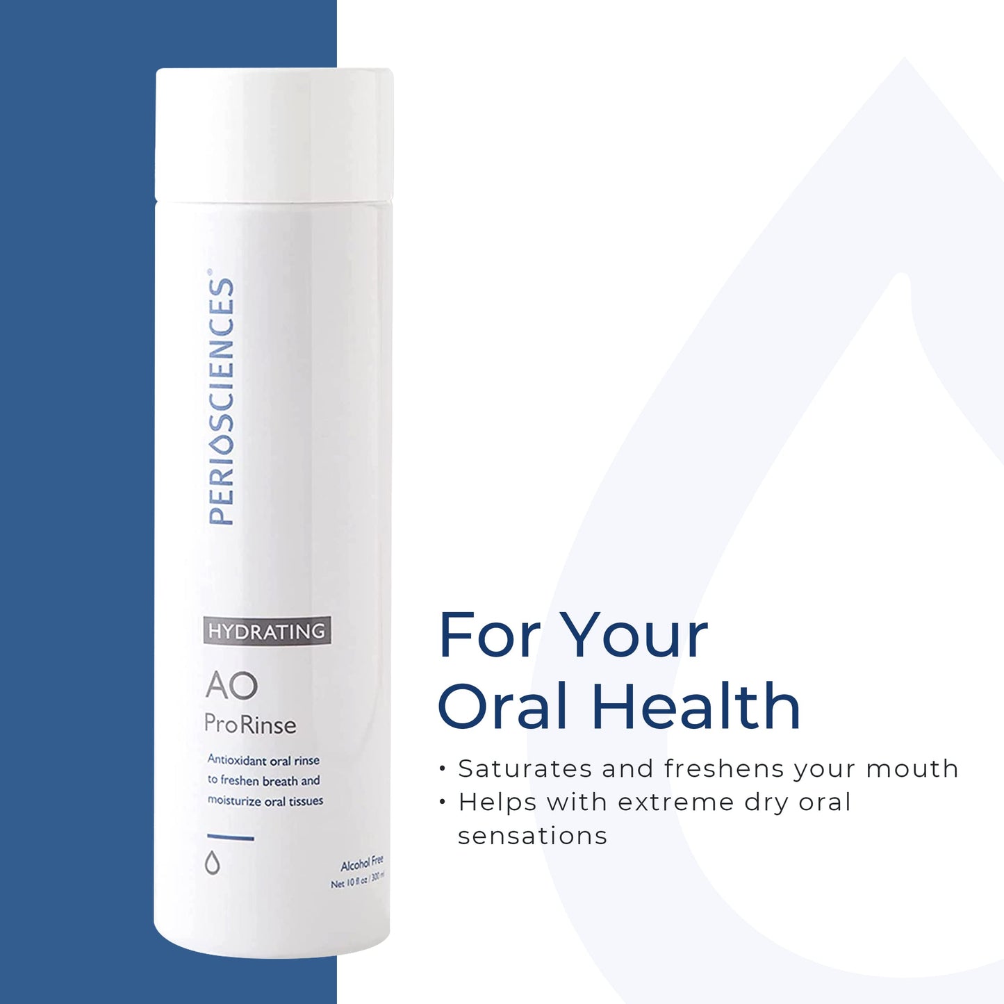 PerioSciences Hydrating Mouthwash Rinse Oral Care Pre Brush - Mint Anti Cavity Dry Mouth Plaque Remover for Healthier Gum Tissue & Teeth Enamel Protection - AO Dentist Recommended Clean - Pack of 2