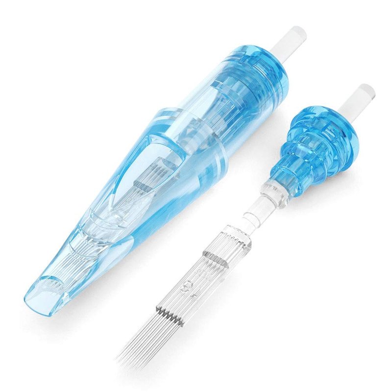 MAST TATTOO 20Pcs Disposable Needles Curved Magnum 1013RM - Tattoo Needles - Blue, Water Resistant - Adult