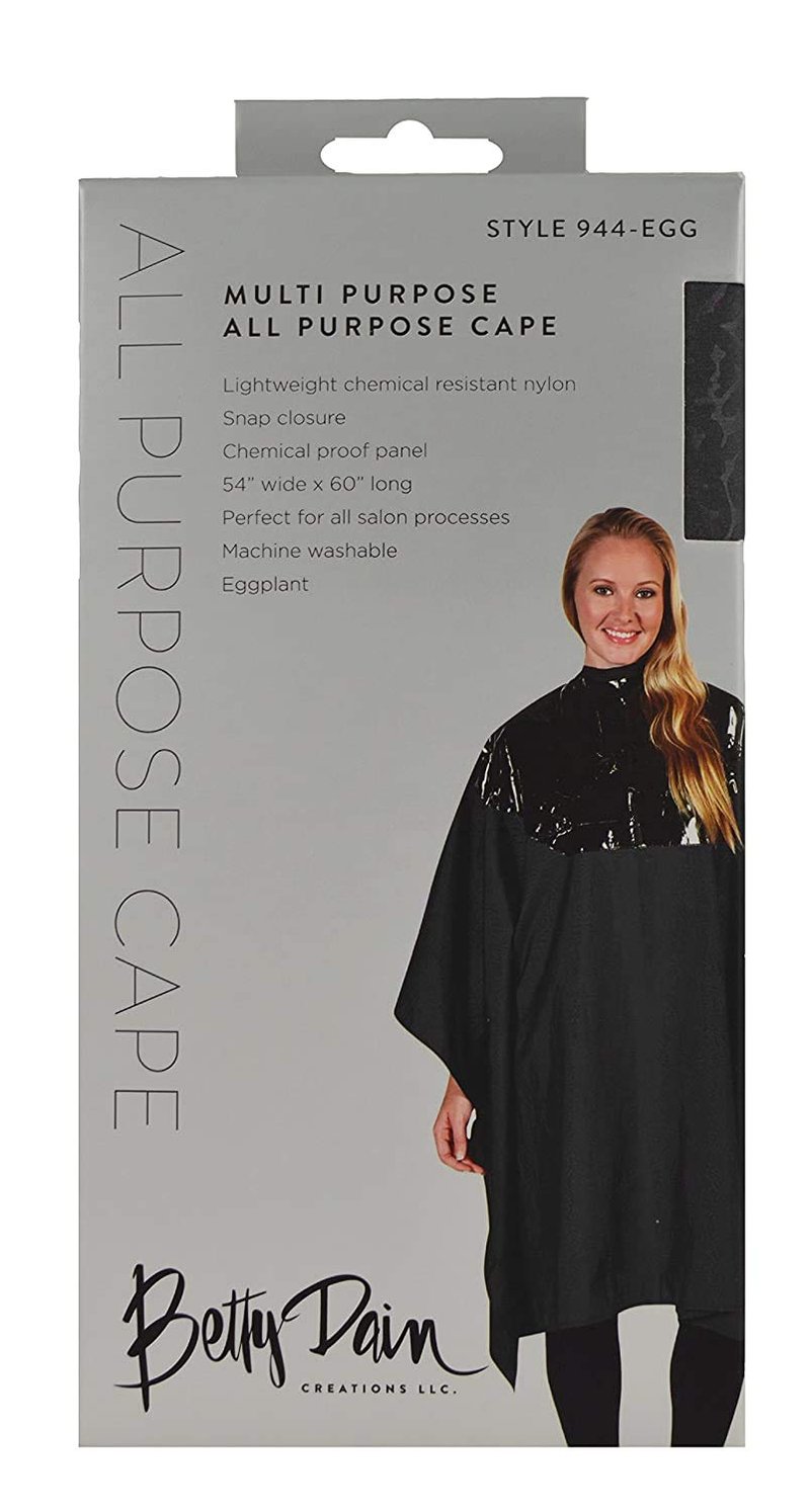 Betty Dain Multi-Purpose Coloring Cape - Lightweight Chemical-Resistant Nylon, Snap Closure | 54 x 60 Inches, Black