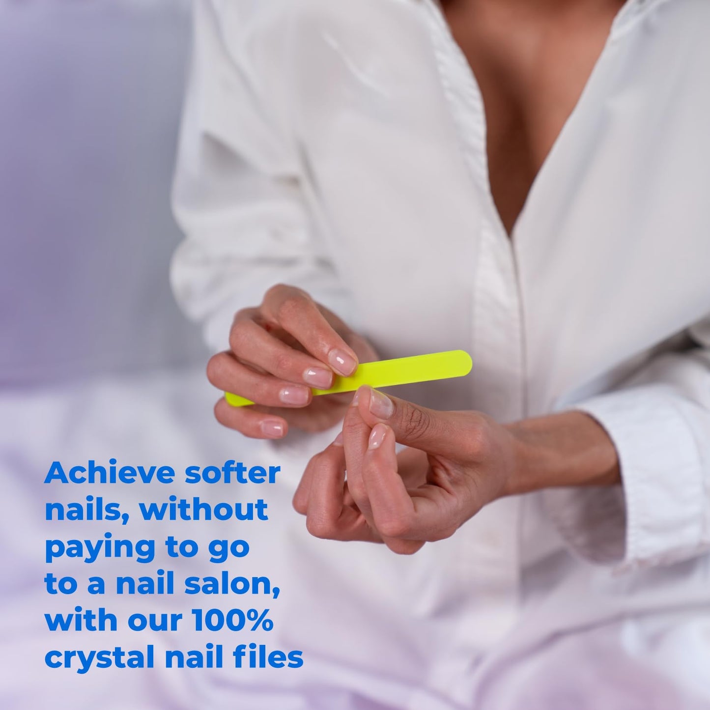 Crystal Nail File 5.3in, Glass File Durable, Perfect for Home, Office and On the Go, Elegant Design for Professional Manicure and Pedicure Results