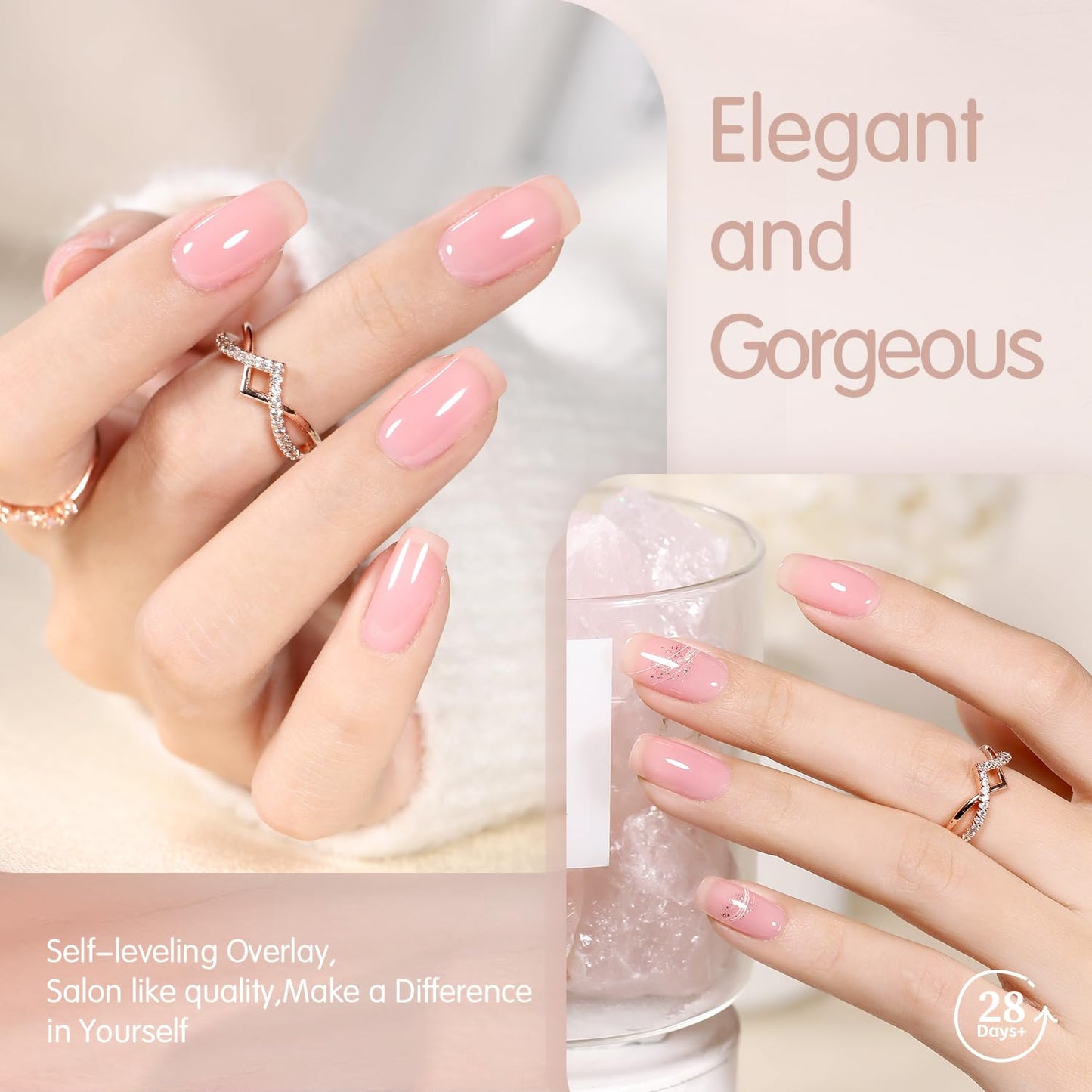 SHOYUM Nude Pink Gel Nail Polish Set- 6 Colors Sheer Milky White Jelly Gel Polish All Seasons Skin Tones Neutral Gel Polish Kit, Soak Off LED Gel Nail Kit Manicure DIY Home
