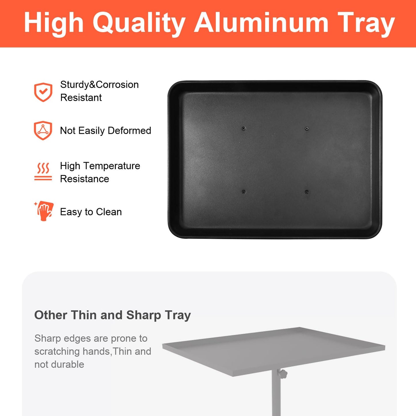 Salon Tray Cart on Wheels, Tattoo Tray with Storage Platform, Adjustable Height Service Rolling Tray, Storage Tray Trolley for Beauty Clinic Spa, Rolling Tray Cart