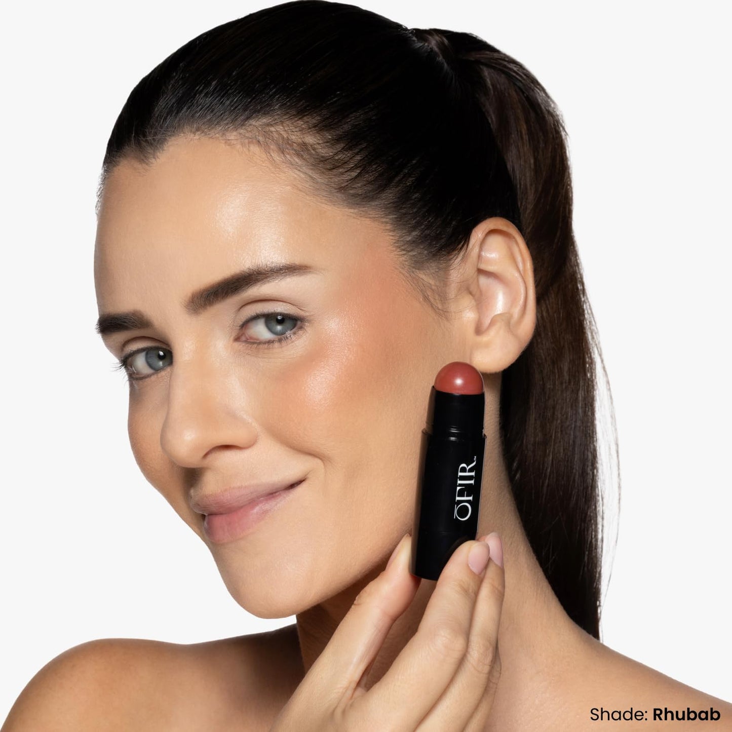 Vitamin C Blush Stick - Buildable Hydrating Vegan Cream Blush | Rhubarb Deep Berry - 0.21 oz