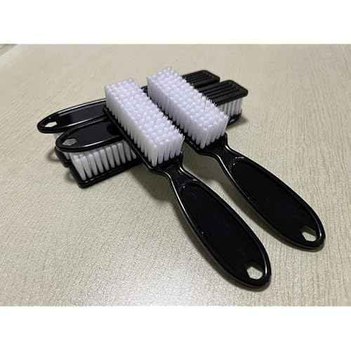 6Pcs Handle Grip Nail Brush, Hand Fingernail Cleaner Brush Manicure Tools Scrub Cleaning Brushes for Toes and Nails (Black)