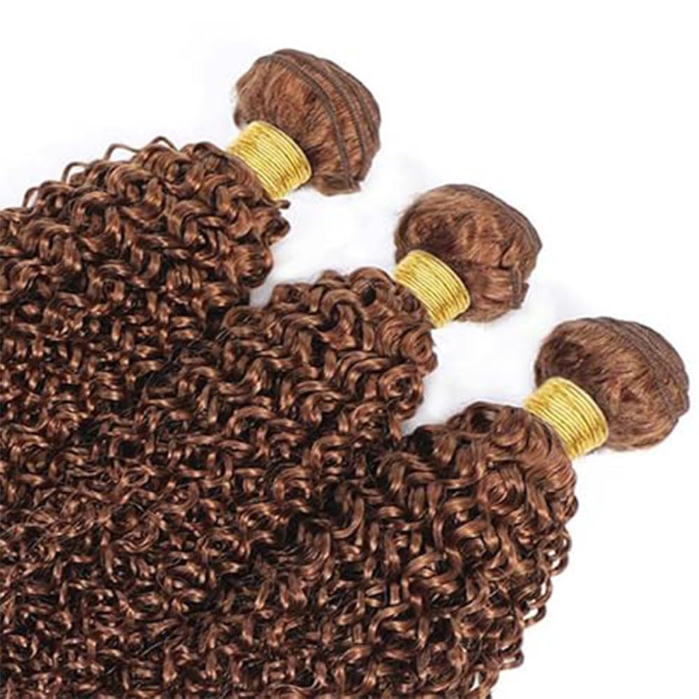 Labamiya Human Hair Bundles 14 16 18 Inch Blonde Light Brown 30# Jerry Curly Bundles Human Hair 12A Unprocessed Soft Sewn In Quick Weave Hair for Black Women