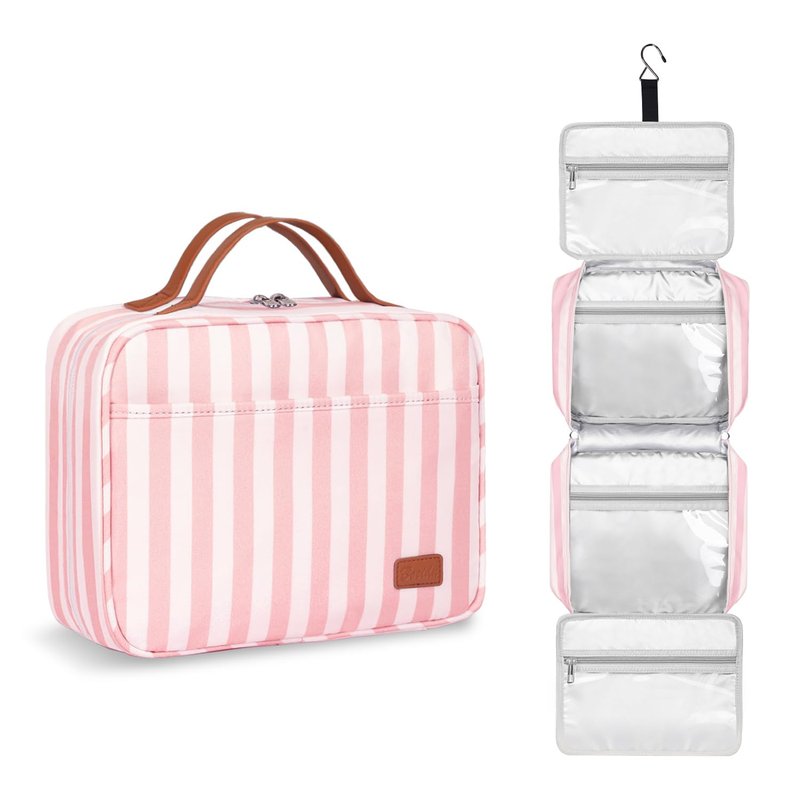 Bosidu Hanging Travel Toiletry Bag for Women, Portable Toiletry Bag for Travel Size Essentials, Water-resistant Large Travel Makeup Bag with Hook for Toiletries, Cosmetics, Travel Accessories
