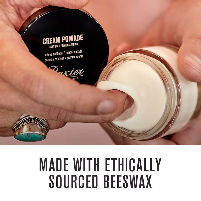 Baxter of California Cream Pomade for Men and Women, Natural Finish, Light Hold, Barbershop Quality, Smooths Classic Looks, Perfect for Texturizing Straight or Wavy Hair, 2 Ounce