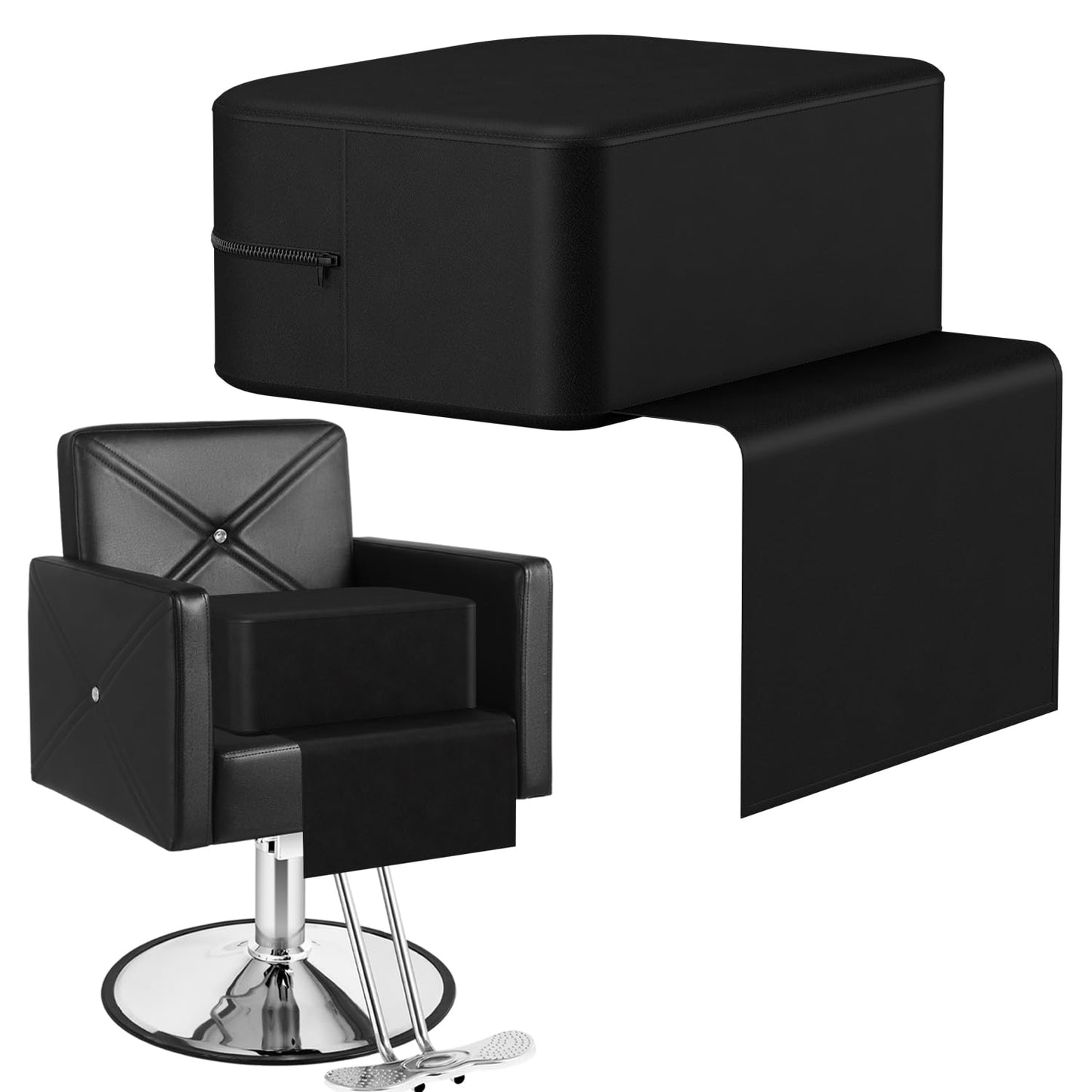 MIMWOW Salon Booster Seat for Kids, Barber Booster Seat for Salon Chair Hair Stylist, Multifunctional Booster Seat, Beauty Salon Spa Equipment, Medium Size, Black