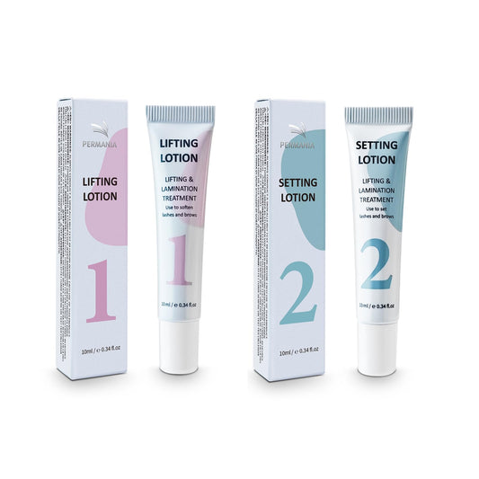 PERMANIA Lifting and Setting Lotion, 10 ml Tube Design Salon Grade for Korean Lash Lift and Brow Lamination Beauty Treatments (only lifting and setting lotion)