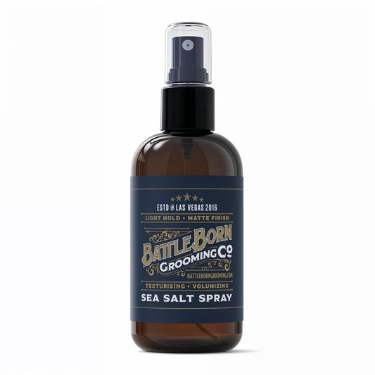 Battle Born Grooming Co Sea Salt Spray (8 fl oz) – Natural, Vegan, Texturizing Spray for Effortless Beach Hair & Waves – Adds Volume, Texture, and Thickness – Unisex
