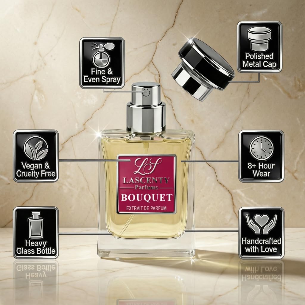 LaScenty BOUQUET Comparable to SUPREME BOUQUET perfume for Women (1.7oz / 50ml) | Extrait de Parfum | Long-Lasting Floral Amber Musk Scent | Signature Luxury Fragrance