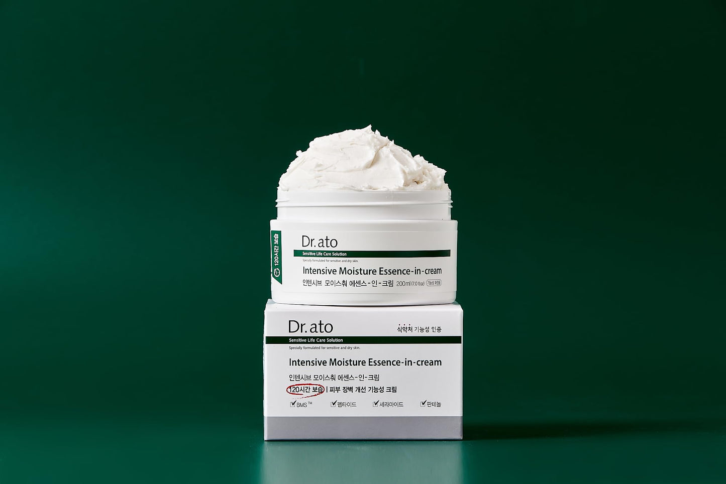Dr.ato Intensive Moisturizing Skin Cream for Body and Face, Hydrating Dry and Sensitive Skin, Long-Lasting Relief, Fragrance-Free, Nourishing Moisturizer, Korean Skincare (6.76 Fl Oz)