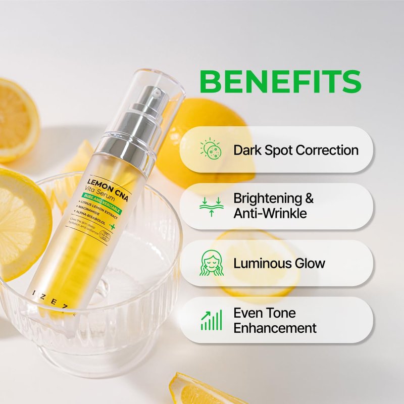 IZEZE Lemon CNA Vita Serum - Dark Spot Correcting Niacinamide & Vitamin C | 1.01 fl. oz, Brightening Korean Skincare