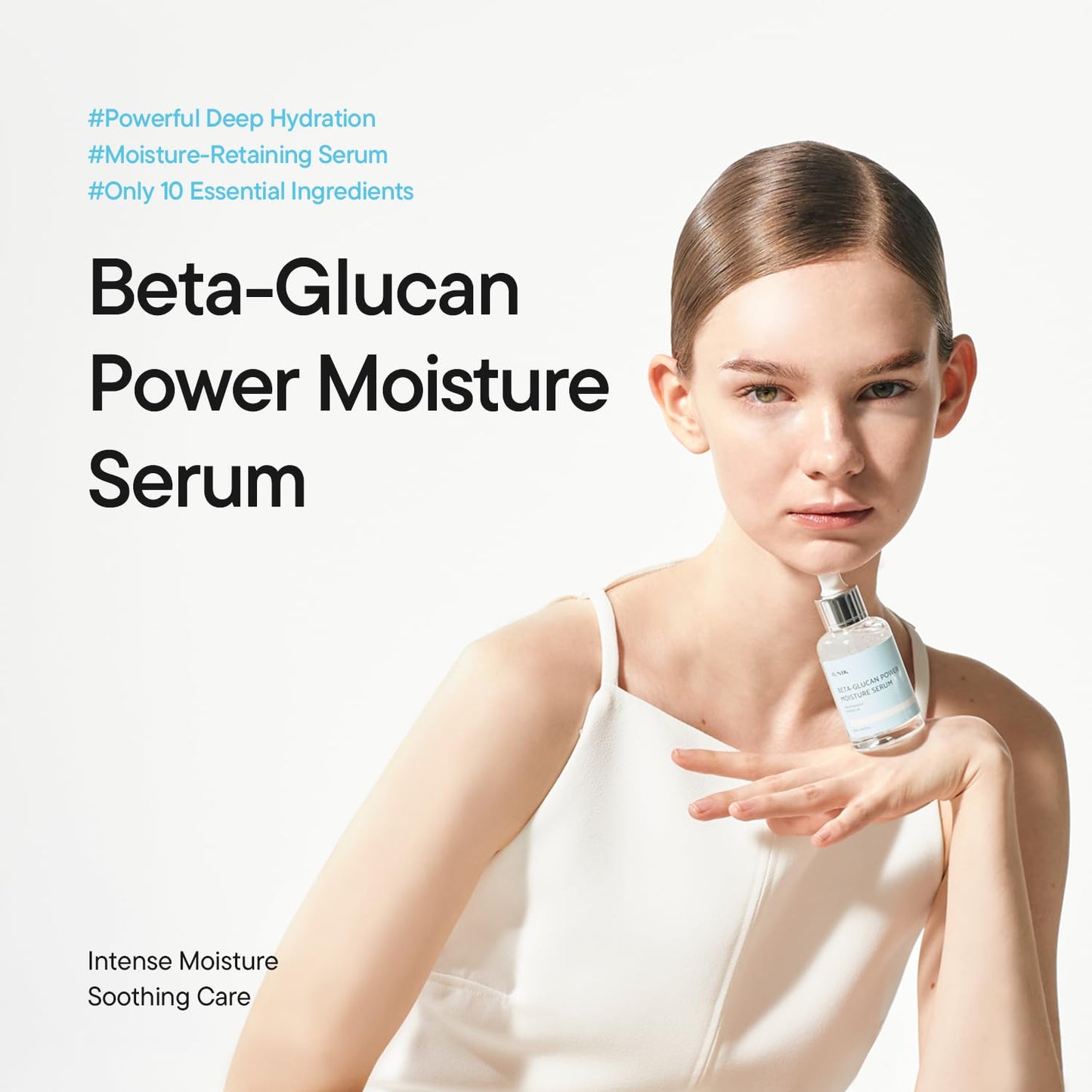 IUNIK Beta-Glucan Power Moisture Serum - Deep Hydration Vegan Serum with 7 Peptides | 50ml for Dry & Sensitive Skin
