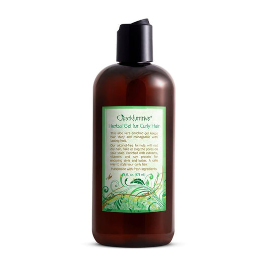 Just Nutritive Herbal Gel for Curly Hair | Frizzy Hair Styling and Conditioning Gel | 16 Oz
